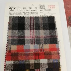 梭织羊毛混纺格子呢料 55%W 45%P 150cm宽