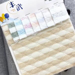 棉夹层 提花夹层 婴童内衣面料 保暖 棉夹层提花